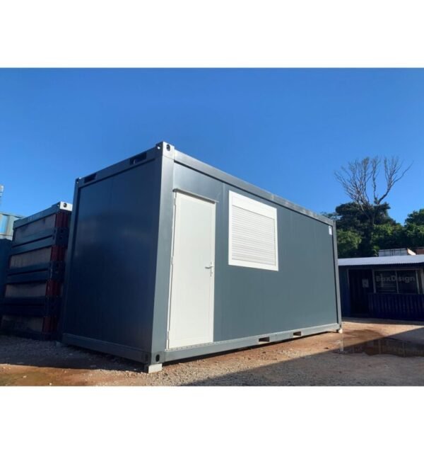 Módulo pré-fabricado preto – Elegante, isolado e multifuncional