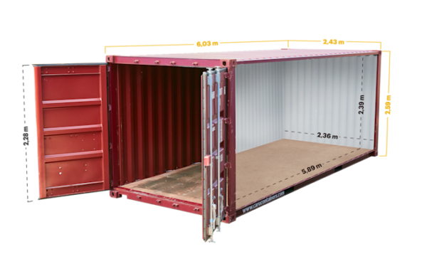 Contentor padrão de 20 pés – Utilizado com certificação CSC