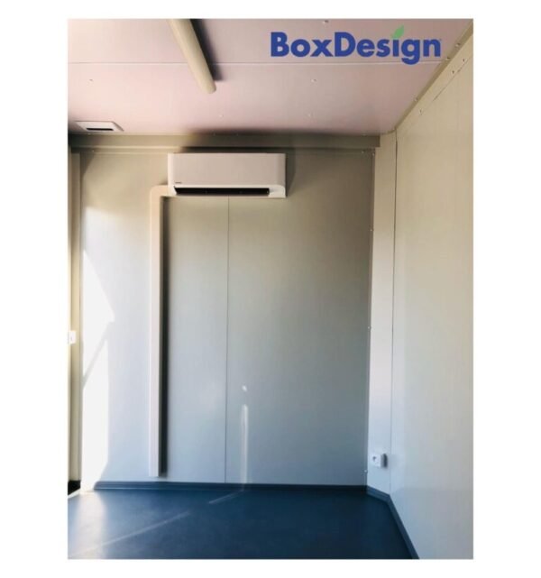 Módulo pré-fabricado preto – Elegante, isolado e multifuncional