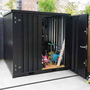 Contentor desmontável preto 2 x 2 m – Porta dupla