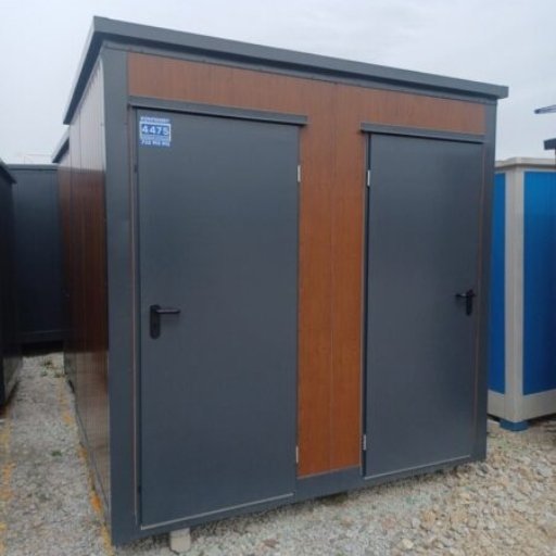 Contentor sanitário duplo com 2 cabines – sanita e chuveiro