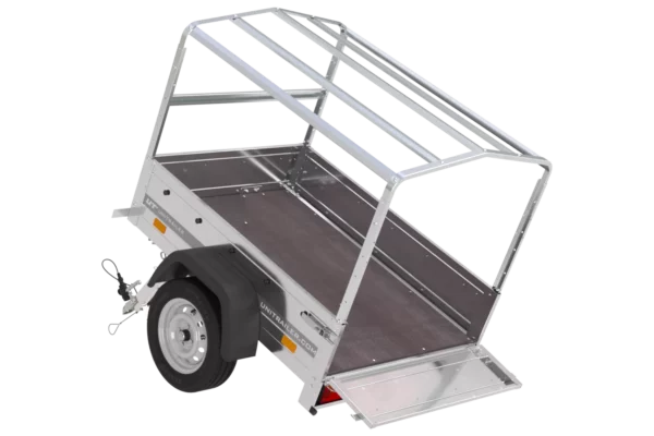 Reboque 150 KIPP 150×106 cm [com lona azul alta, arcos altos e roda de apoio]-Novo