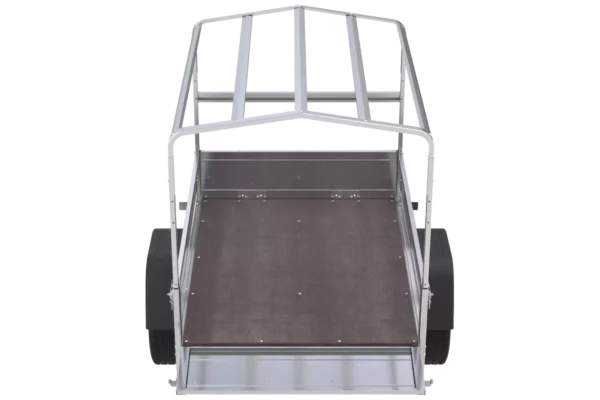 Reboque 150 KIPP 150×106 cm [com lona azul alta, arcos altos e roda de apoio]-Novo