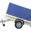 Reboque Garden Trailer 200 KIPP 200×106 cm 750 kg [com arcos altos, lona azul alta e roda de apoio]-Novo