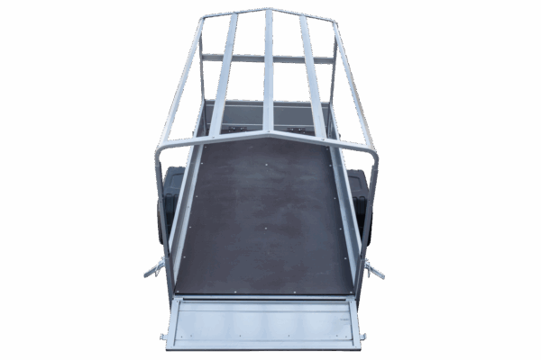 Reboque Garden Trailer 200 KIPP 200×106 cm 750 kg [com arcos altos, lona azul alta e roda de apoio]-Novo