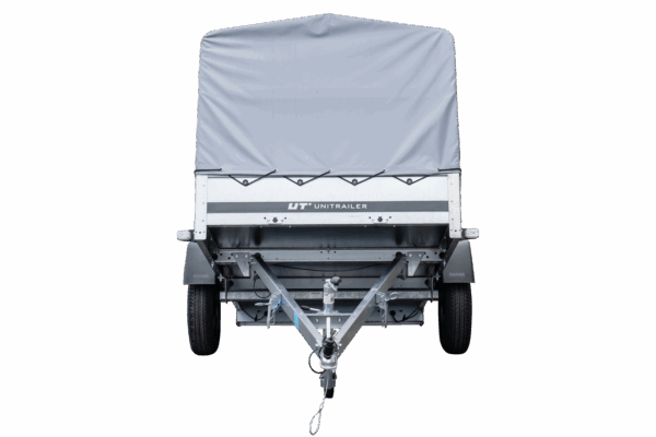 Reboque automóvel 230×125 Garden Trailer 230 KIPP Unitrailer 750 kg com roda de apoio, lona alta e arcos altos-Novo