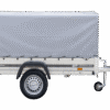 Reboque automóvel 230×125 Garden Trailer 230 KIPP Unitrailer 750 kg com roda de apoio, lona alta e arcos altos-Novo
