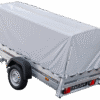 Reboque automóvel 230×125 Garden Trailer 230 KIPP Unitrailer 750 kg com roda de apoio, lona alta e arcos altos-Novo