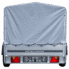 Reboque automóvel 230×125 Garden Trailer 230 KIPP Unitrailer 750 kg com roda de apoio, lona alta e arcos altos-Novo