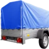 Reboque com lona Garden Trailer 201 KIPP [com roda de apoio, lona azul alta e arcos altos]-Novo