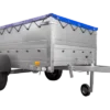 Reboque com timão dobrável Garden Trailer 230 KIPP com taipais adicionais, roda de apoio e lona plana azul-Novo