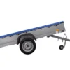 Reboque de eixo único Garden Trailer 264 KIPP com roda de apoio, travessas e lona plana azul-Novo
