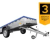 Reboque de eixo único Garden Trailer 264 KIPP com roda de apoio, travessas e lona plana azul-Novo