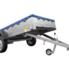 Reboque de eixo único Garden Trailer 264 KIPP com roda de apoio, travessas e lona plana azul-Novo